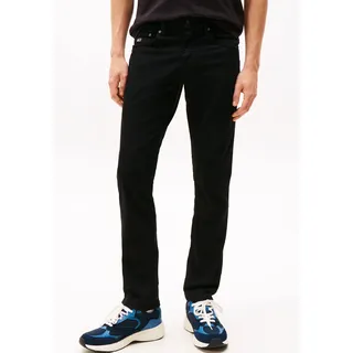 Slim-fit-Jeans TOMMY JEANS "Scanton Slim", Herren, Gr. 30, Länge 30, schwarz (schwarz denim), Denim/Jeans, Obermaterial: 90% Baumwolle, 8% Elastomultiester, 2% Elasthan, slim fit, Jeans Slim-fit-Jeans, mit mittlerer Leibhöhe, 5-Pocket-Design