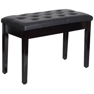 Homcom Klavierhocker Gummiholz Kunstleder Schwarz Holz, 36x50x76 cm