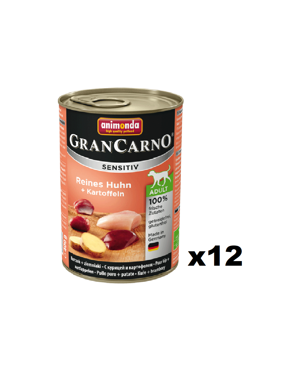 Bild von 	GranCarno Sensitiv Adult Huhn & Kartoffeln 6 x 400 g