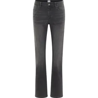 Straight-Jeans MUSTANG "Damen Style Crosby Relaxed Straight", Damen, Gr. 28, Länge 34, 682 dunkelgrau, 87% Baumwolle, 11% Polyester, 2% Elasthan, straight fit, Jeans Straight-Jeans