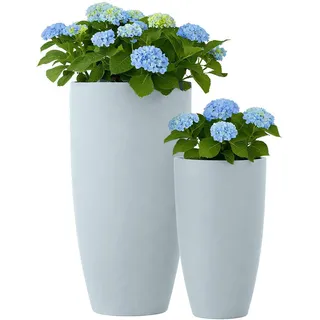 CLP Pflanzkübel 2er Set Grau , Kunststoff , 77 cm , Dekoration, Blumen & Blumentöpfe, Übertöpfe