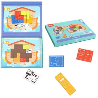 TOOKY TOY Magnetisches Montessori Logik Puzzle Tetris Arche Noah 26 el.