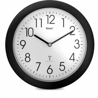 MEBUS Analoge Funk-Wanduhr 25,0 cm 25 schwarz/weiß