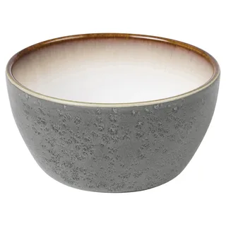 BITZ Schüssel, Schale, Müslischale, Snackschale aus Steingut, 12 cm im Durchmesser, grau/cremefarben