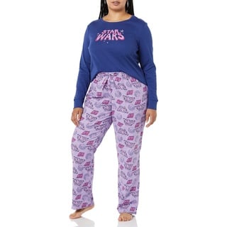 Amazon Essentials Disney | Marvel | Star Wars Damen Schlafanzug-Schlaf-Sets Flanell, Star Wars Logo Leia - Womens, XL