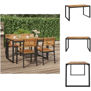 vidaXL Gartentisch mit Beinen in U-Form 140×80×75 cm Massivholz Akazie - Gartentische - Braun