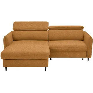 Stylife Ecksofa , Gelb, Orange, Currygelb , Textil , Buche , Hartholz , L-Form, links montierbar, rechts montierbar , 232x185 cm , Stoffauswahl, Hocker erhältlich, Rücken echt , Wohnzimmer, Sofas & Couches, Wohnlandschaften, Ecksofas mit Schlaffunktion