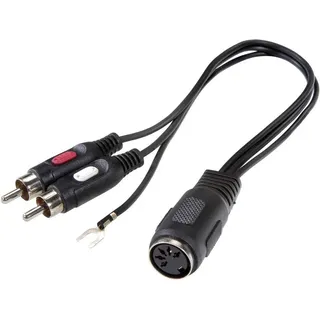 SpeaKa Professional Cinch/DIN-Anschluss Audio Y-Adapter 1x DIN-Buchse 5pol - 2x Cinch-Stecker 0,5m (SP-7869832)