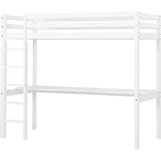 Hoppekids Hochbett Hochbett 90 x 200 cm Kiefer massiv weiß