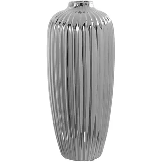 Tischvase aus Keramik in Silber, 18 x 45 cm