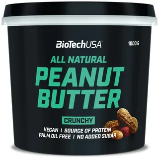 BioTechUSA Peanut Butter | Natürliche vegane Eiweißquelle | Glutenfrei, ballaststoffreich, Palmöl-frei, 1000 g, Crunchy