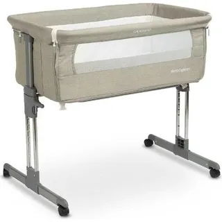 CARETERO Beistellbett Baby Babybett ab 6 Monaten bis 9 kg - Matratze - Grau - Grau