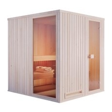 Finntherm Sauna Miranda Natur 244 cm x 194 cm Wandstärke 40 mm