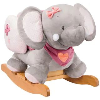 Nattou Schaukeltier Elefant Adèle, 10-36 Monate, 60 x 39 x 50 cm, Rosa/Grau