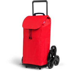 Bild von Tris Einkaufstrolley, wasserabweisende Tasche, 3-Rollen-System, Eco Verpackung, klappbares Gestell, Höchstlast: 30 kg, Rahmen: Stahl/Kunststoff, Einkaufstasche: Polyester, rot