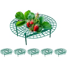 Relaxdays Erdbeerreifer, 6 Stück, Schneckenschutz Erdbeeren, Kunststoff, Erdbeergitter gegen Fäulnis & Schimmel, grün