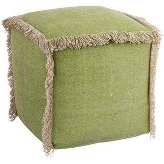 kreatives Wohnen Sitzpouf 40x40x40 cm Sitzwürfel Sitzpuff Bodenkissen Fußhocker Stonewashed-Optik grün Sitzhocker