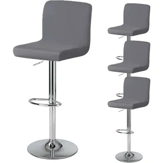 Levoberg Bezug für Barhocker, mit Rückenlehne, wasserdicht, Bezug für Esszimmerstühle, drehbar, dehnbar, 4-teilig, dunkelgrau