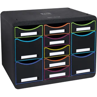 Exacompta Schubladenbox Store Box Multi 30,5 x 38,8 x 29 cm 11-tlg. schwarz/harlekin