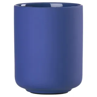 Zone Denmark Ume Zahnputzbecher, Zahnbürstenhalter, Zahnbürstenbecher, aus Steinzeug/Keramik, Schönes & Praktisches Badezimmer Zubehör, Durchm. 8,3 cm, Höhe 10,3 cm, Indigo Blue (Blau)