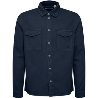 Langarmhemd BLEND "Langarmhemd BHOvershirt", Jungen, Gr. L, N-Gr, blau (marineblaus), Obermaterial: 100% Baumwolle CO., Hemden Langarmhemd