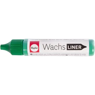 RAYHER HOBBY Rayher 31500430 Wachs-Liner, grün, Flasche 30 ml, zum Kerzen bemalen, Wachsstift, Flüssigwachs zum Malen direkt aus der Flasche, Piniengrün