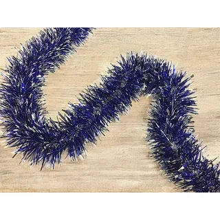 Dmora - Weihnachtsdekoration Rutor, Weihnachtsdekor, Weihnachtsornament, Festliche Dekoration, Made in Italy, 1000x7 h7 cm, Blau und Silber