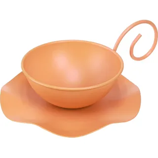 Metall Deko Tasse Orange Ø11,5cm Unterteller 2er Set - Orange