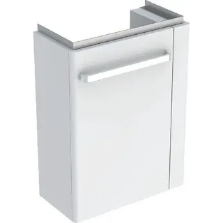 Geberit Selnova Compact - Waschtischunterschrank, 448x252x604 mm, 1 Tür, Scharniere links, weiß glänzend/weiß matt 501.498.00.1 - Weiß