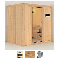 Bild Sauna »Bedine«, (Set), 9 KW-Ofen mit externer Steuerung beige