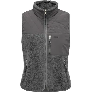 Plüschweste RAGWEAR "Plüschweste Junkin Bonded", Damen, Gr. L, grau (stone grau), Obermaterial: 100% Polyester PES.  Futter: 100% Polyester PES. 100% Polyester PES., Westen Plüschweste