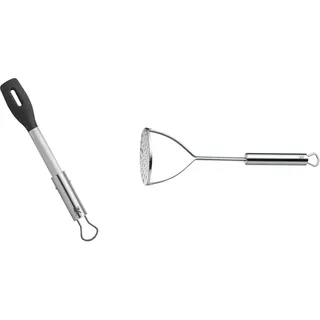 WMF BBQ Servierzange 32,5 cm, Cromargan Edelstahl, Kunststoffkopf & Profi Plus Kartoffelstampfer 28,5 cm, Cromargan Edelstahl teilmattiert, spülmaschinengeeignet