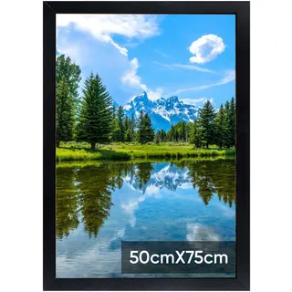 Lindahandel Bilderrahmen 50x75,Puzzlerahmen 50x70 mit Acrylglas,50x75 cm MDF-Rahmen Fotorahmen,Poster und Puzzles,Wandmontage, Hoch- und Querformat