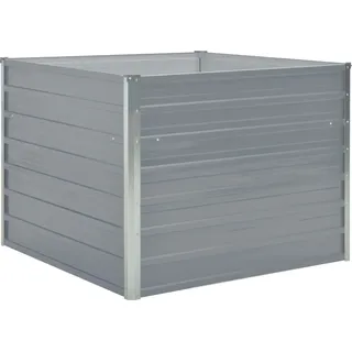 vidaXL Hochbeet 100 x 100 x 77 cm Verzinkter Stahl Grau - Grau