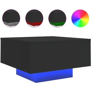 vidaXL Couchtisch mit LED-Leuchten Schwarz 55x55x31 cm