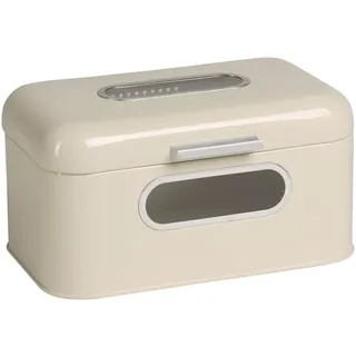 Echtwerk Brotkasten, Retro-Brotbox aus Metall mit Sichtfenster, Platzsparende Aufbewahrungsbox, Brotkorb mit Deckel, “small“, creme, 30 x 20 x 16.5 cm