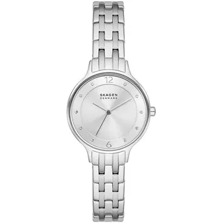 Skagen Anita Lille Uhr für Damen, Quarzwerk mit Edelstahl- oder Lederarmband, Silberfarben, 30MM