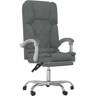 vidaXL Bürostuhl mit Massagefunktion Dunkelgrau Stoff - Grau