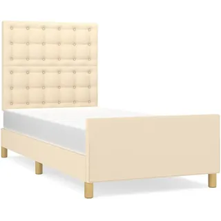 vidaXL Bettgestell mit Kopfteil Creme 80x200 cm Stoff - Creme