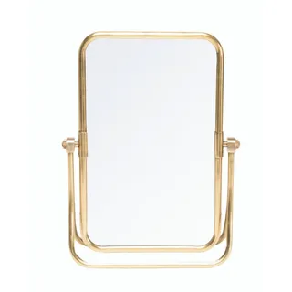 SIGNATURE Tischspiegel aus Messing und Glas, Gold, 35x46x13 cm , Spiegel, Schminkspiegel