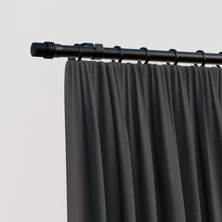 INDEKO Gardinenstange »Zylinder« schwarz L:240cm Ø:16mm, Eisen, Gardinenstangen