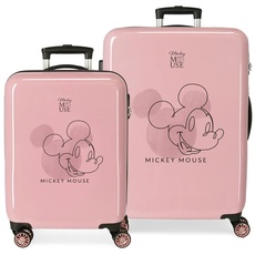 Disney Mickey Outline Koffer-Set, Rosa, 55/68 cm, starr, ABS-Kombinationsverschluss, seitlich, 104 l, 6 kg, 4 Räder, Handgepäck