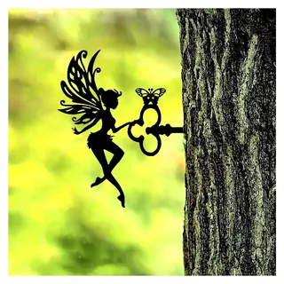Gartenfee- Für Draußen Feen- -Metallstatue Metall Fee Elfen Gartenstecker Fee Deko Für Hof, Zäune, Garten, Wände