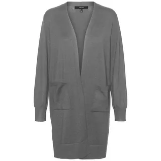 Vero Moda Cardigan Cardigan lange Strickjacke loose fit VMSILJE LS OPEN CARDIGAN GA NOOS grau S (36)