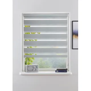 Doppelrollo BRUNO BANANI "KIAN" Gr. 10, grau (hellgrau), B:110cm H:150cm, Polyester, Rollos, Doppelrollo, Klemmfix Doppelrollo- NEUHEIT