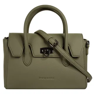 Henkeltasche BUGATTI "IRIA", Damen, Gr. B/H/T: 26cm x 17cm x 12cm onesize, grün (oliv), Polyurethan (PU), clean, Taschen Henkeltasche