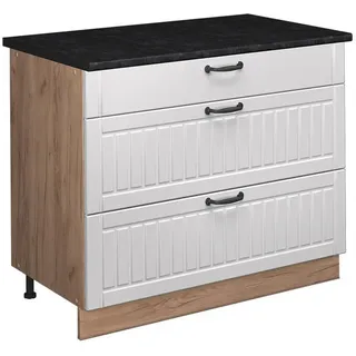 Vicco Unterschrank Fame-Line 100 x 82 x 60 cm Weiß/Braun