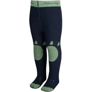 Sterntaler Baby Krabbelstrumpfhose Unisex – mit ABS-Noppen an Knie, Spann und Sohle – Weihnachtsmotiv mit Po-Motiv Bär – Innenfutter für Komfort – marine, Größe 74