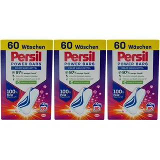 Persil POWER BARS 3 x 60 Stück COLOR Waschmittel - ab 20° wirksam - 60 WL