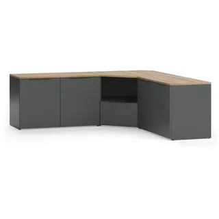 Vicco Wohnwand Vicco Wido Anthrazit 3 Teile, Model 58548 - Dunkelgrau